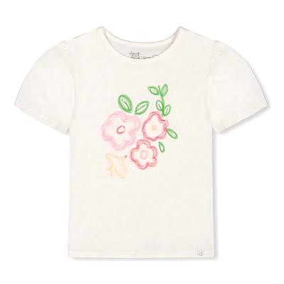T-Shirt Fleurs Oiseaux 3-6ans