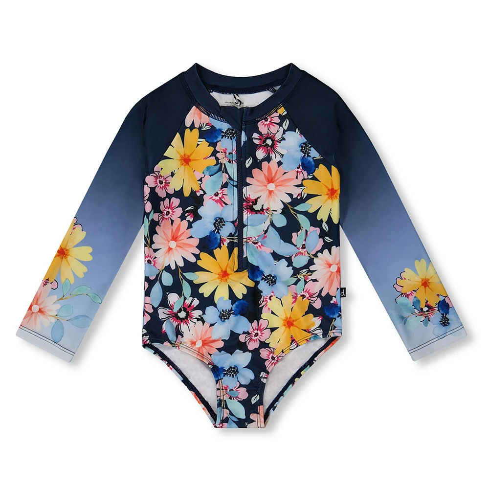Flowers One Piece Swimsuit 2-6y