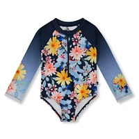 Flowers One  Piece Swimsuit 2-6y