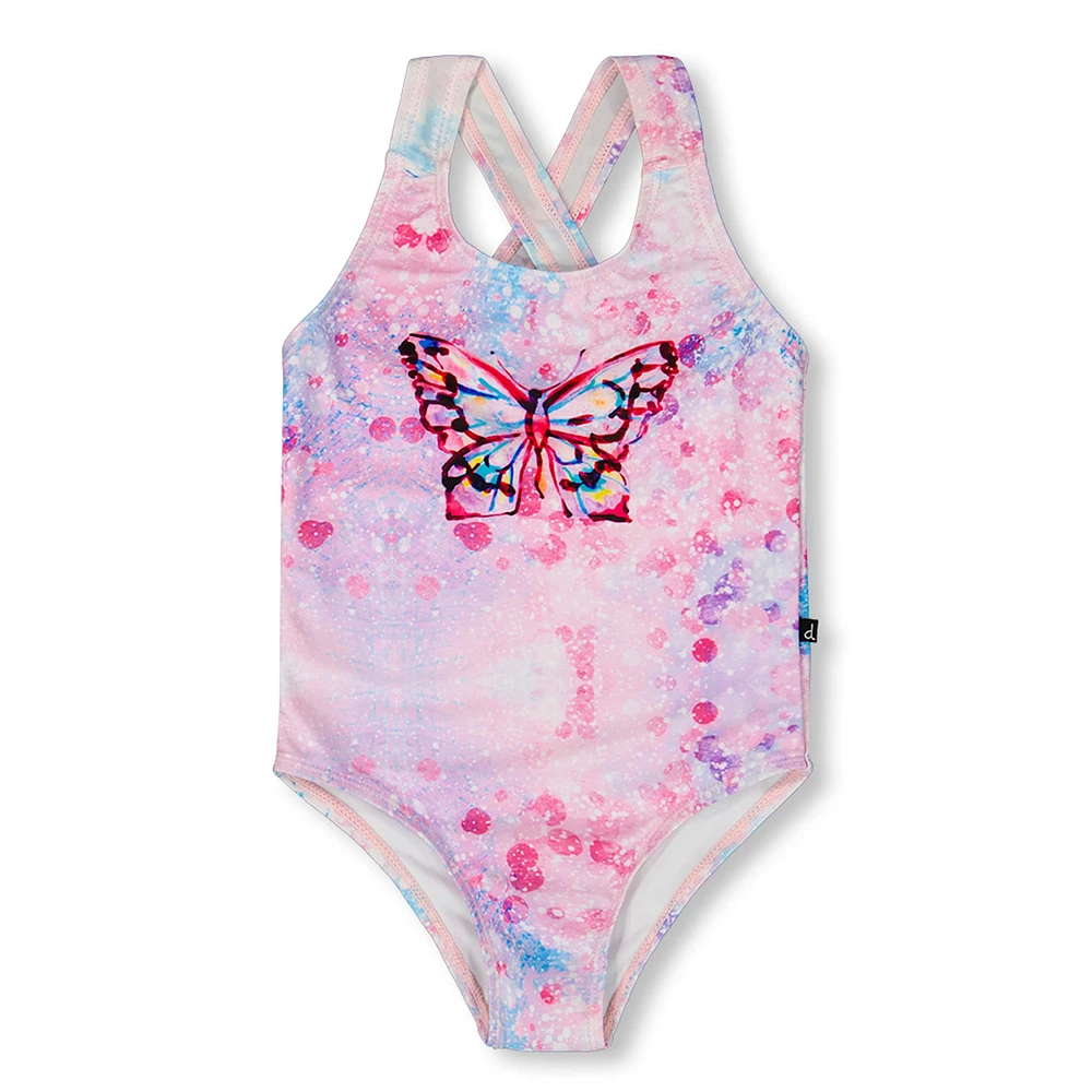 Maillot UV Une Pièce Papillons 2-6ans