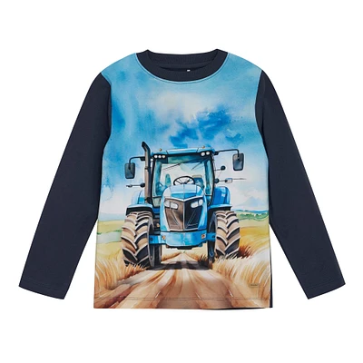 Blue Tractor T-shirt 3-8