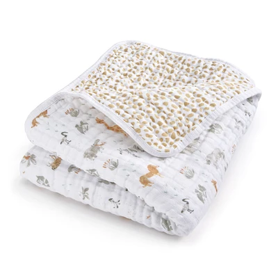 Cotton Muslin Dream Blanket - Giraffe Safari