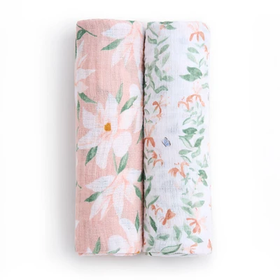 Cotton Muslin Swaddles (2) - Butterfly Garden
