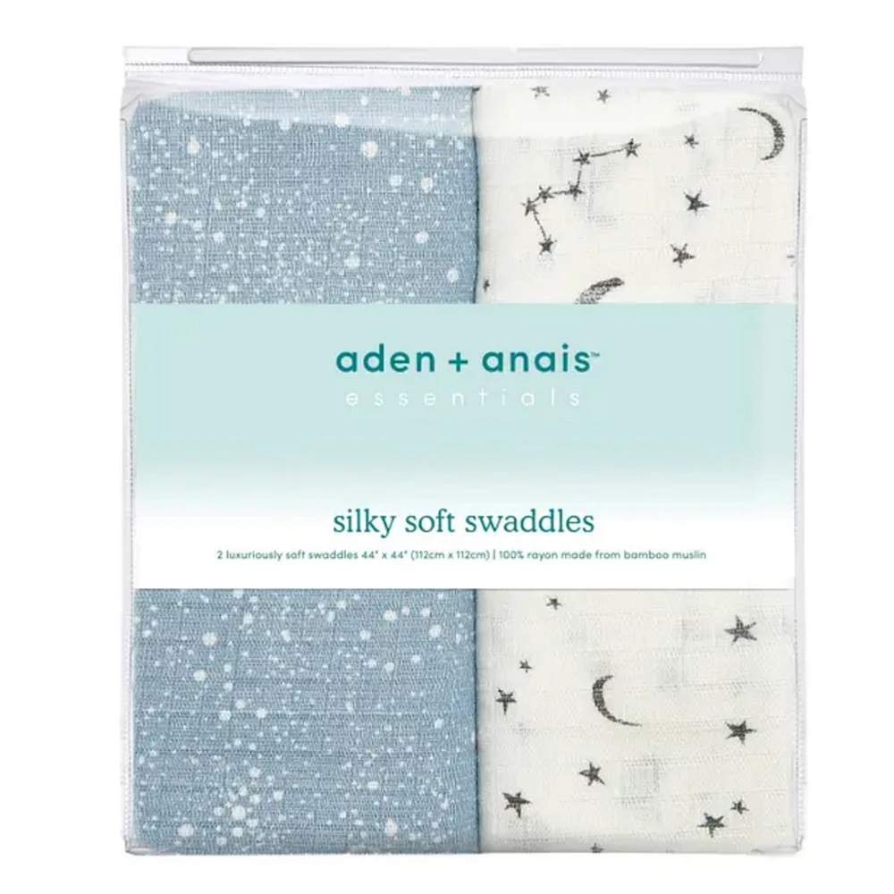 Essentials Silky Soft Muslin Swaddles 2 Pack - Cosmic galaxy