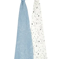 Essentials Silky Soft Muslin Swaddles 2 Pack - Cosmic galaxy