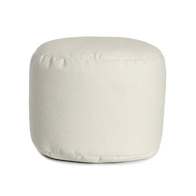 Pouf Repose-Pieds Rond - Blanc Nuage