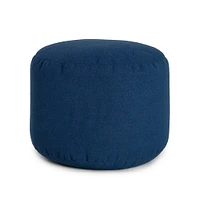 Pouf Repose-Pieds Rond - Bleu Océan