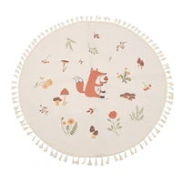 Round Rug with Fox Pattern