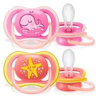 Suce Orthodontique 6-18m Ultra Air Paquet de 2 - Rose