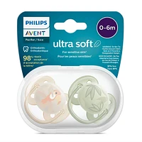 Ultra Soft Pacifier 0-6m Toucan / Green Leaves 2-pack