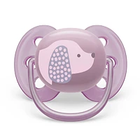 Ultra Soft Pacifier 6-18m Violet Puppy / Orange Leaves 2-pack