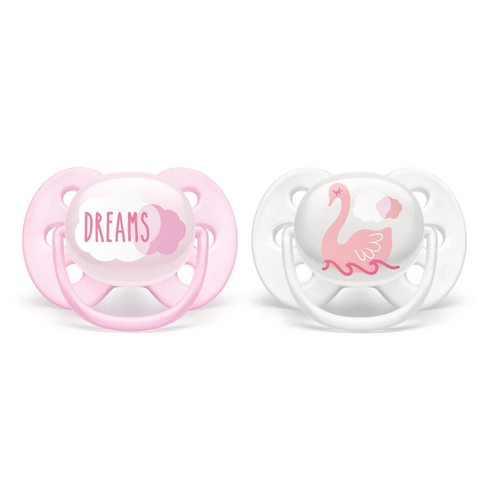 Orthodontic Pacifier 0-6m Ultra Set of 2 - Pink