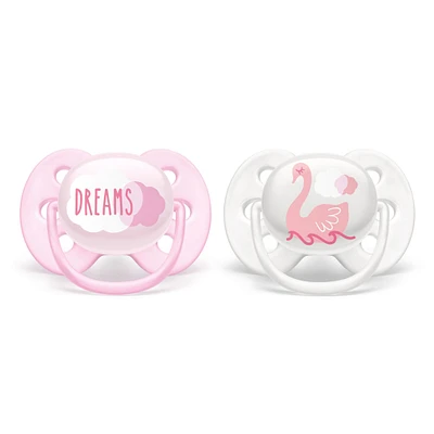 Orthodontic Pacifier 0-6m Ultra Set of 2 - Pink