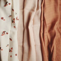 Organic Baby Muslin Blanket Set of 3 - Peaches