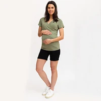 Black Maternity Denim Shorts