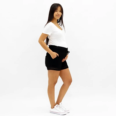 Short Maternité Lin Noir