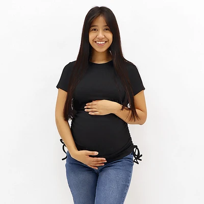 Black Maternity Rib T-Shirt