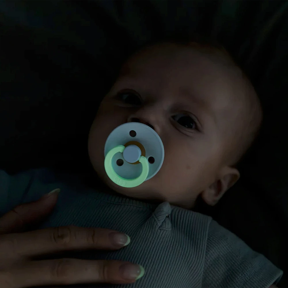Pacifier Bibs 0-6m Set of 2 - Glow in the Dark Blush/Woodchuck