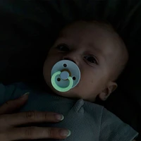 Pacifier Bibs 0-6m Set of 2 - Glow in the Dark Blush/Woodchuck