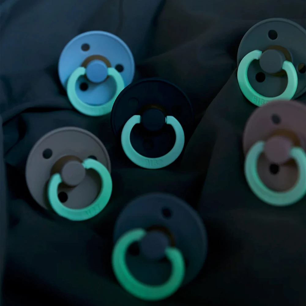 Pacifier Bibs 0-6m Set of 2 - Glow in the Dark Blush/Woodchuck