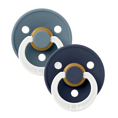 Pacifier Bibs 0-6m Set of 2 - Glow in the Dark Petrol/Deep Space