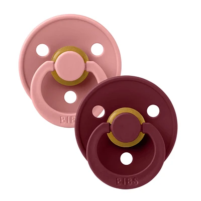 Pacifier Bibs 6-18m Set of 2 - Dusty Pink/Elderberry (Size 2)