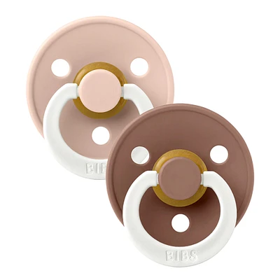 Pacifier Bibs 6-18m Set of 2 - Glow in the Dark Blush/Woodchuck (Size 2)