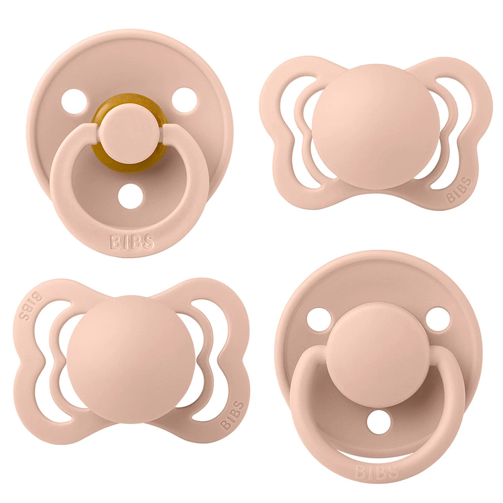 BIBS Try-It Collection Symmetrical Pacifier (4) 0-6m - Blush (Size 1)