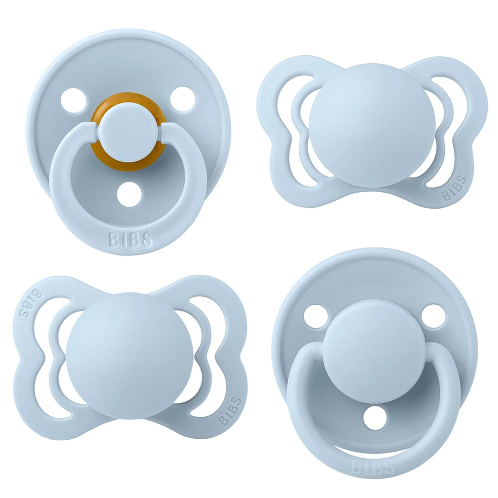 BIBS Try-It Collection Symmetrical Pacifier (4) 0-6m - Blue (Size 1)