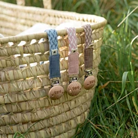 Pacifier Clip Paci Braid - Blush Ivory
