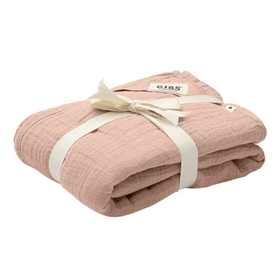 Couverture Mousseline Organique - Rose Blush
