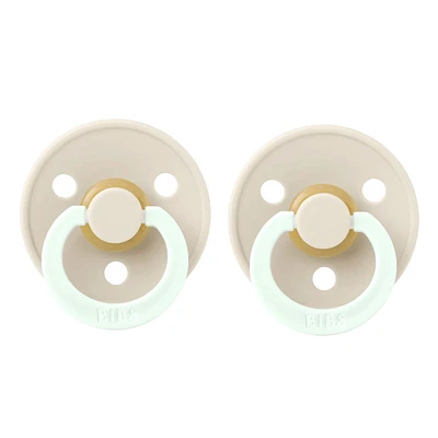 Pacifier Bibs 0-6m Set of 2 - Ivory (Size 1)