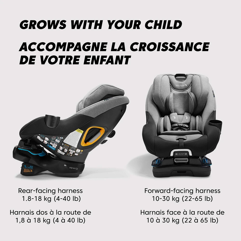 City Turn™ Rotating Convertible Car Seat - Onyx Black