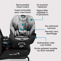 City Turn™ Rotating Convertible Car Seat - Onyx Black