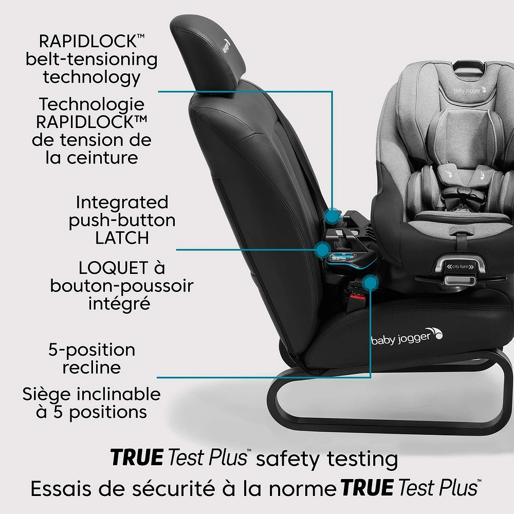 City Turn™ Rotating Convertible Car Seat - Onyx Black