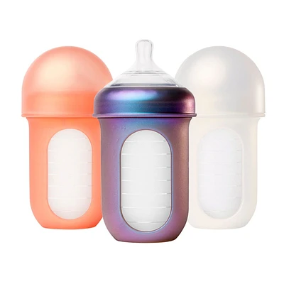Nursh Silicone Bottle 8oz 3-Pack - Metallic Colors