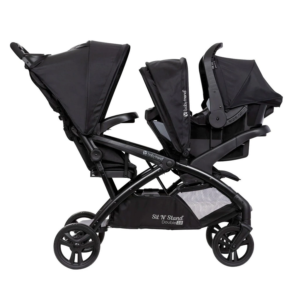 Poussette Sit N' Stand® Double 2.0 - Noir Dash