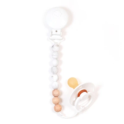 Pacifier Clip - Pur Marble Wood