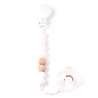Maxi Wood Pacifier Clip - Pearl
