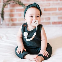 Maxi Wood Pacifier Clip - Pearl