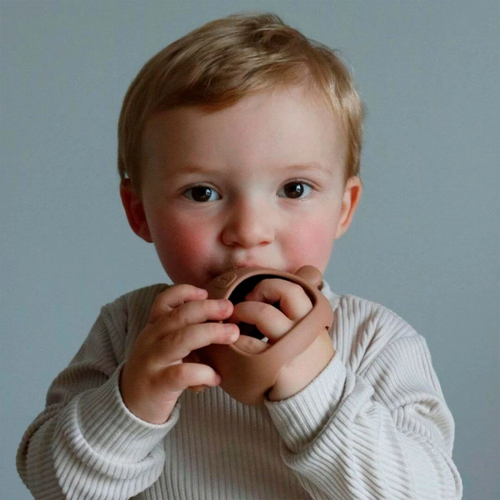 Silicone Teething Mitt - Taupe Bear
