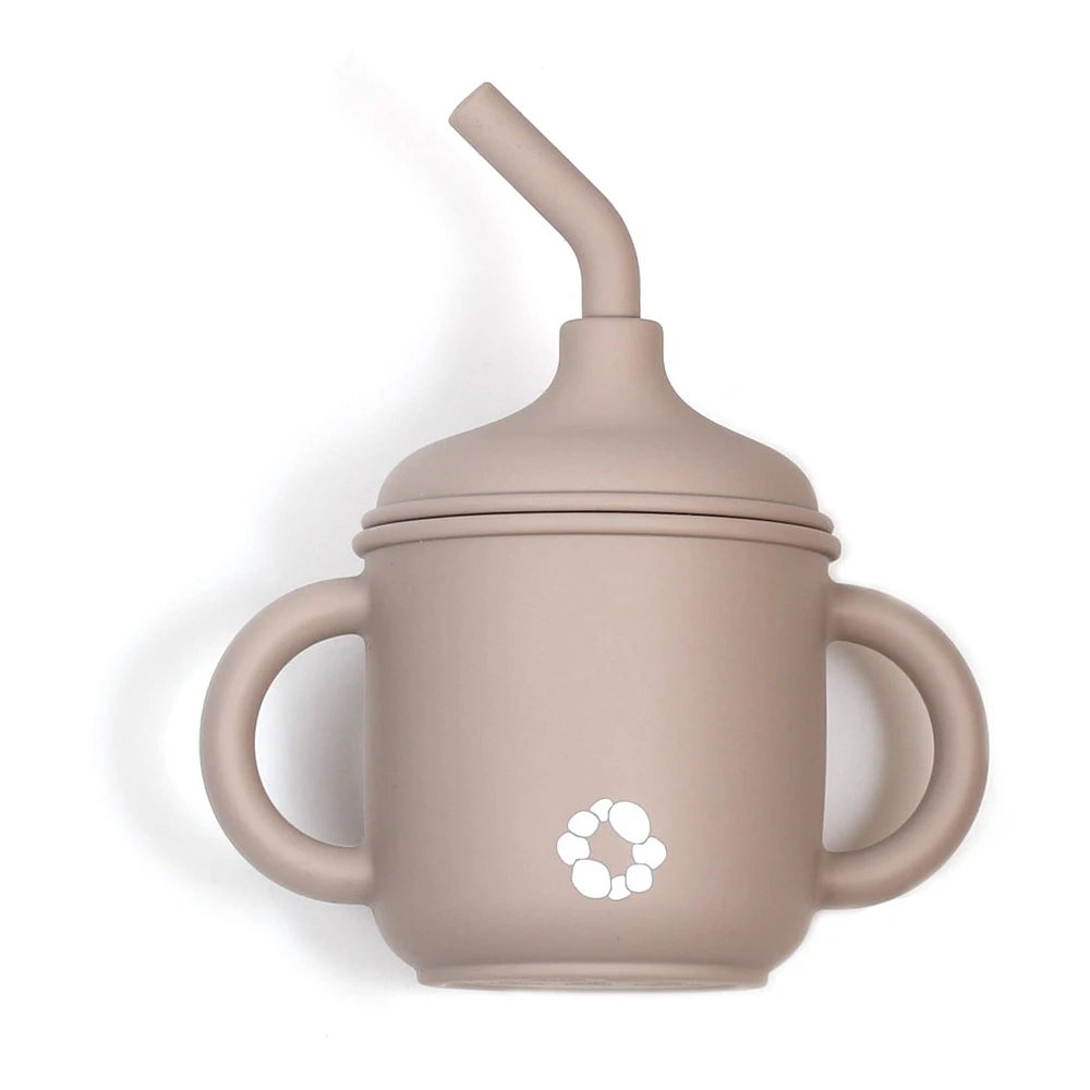 Silicone Straw Sippy Cup - Taupe