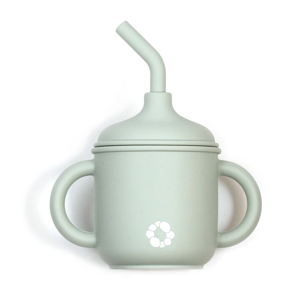 Gobelet Paille en Silicone - Sauge