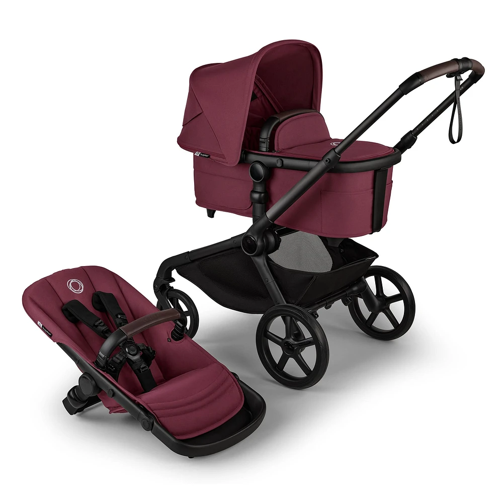 Poussette Complète Kangaroo - Noir / Cerise