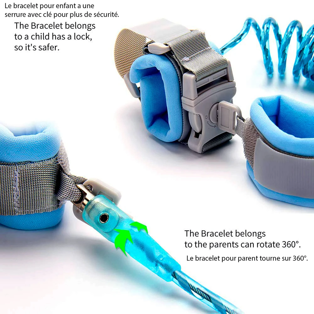 Safety Bracelet with Key - Blue