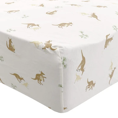 Crib Fitted Sheet - Kangaroo