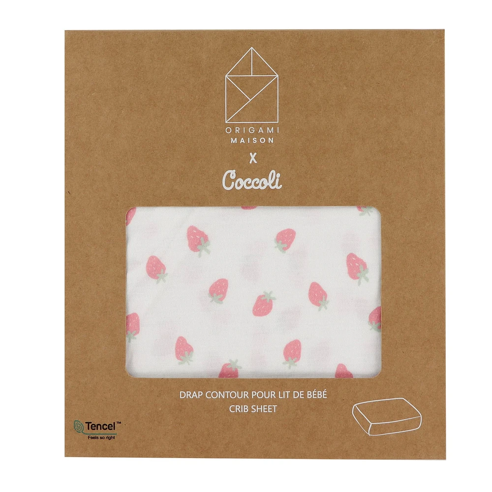Drap Contour pour Lit de Bébé - Fraises