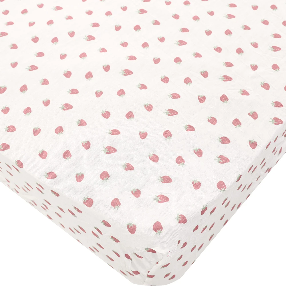 Drap Contour pour Lit de Bébé - Fraises