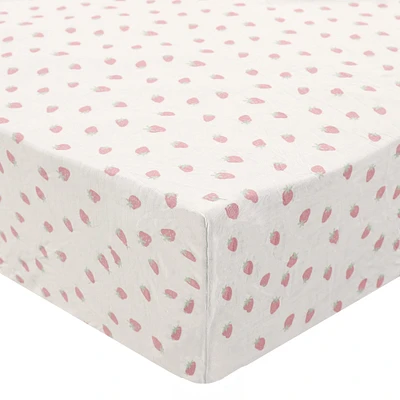 Crib Fitted Sheet - Strawberries