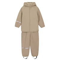 Solid PU Rainwear Set 2-4y